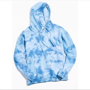 Standard Cloth Stockton Blue Tie Dye Hoodie Sweatshirt | medium